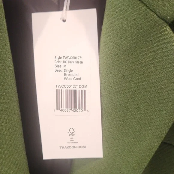 Thakoon Green Single Breasted Wool Coat NWT - Picture 3 of 13
